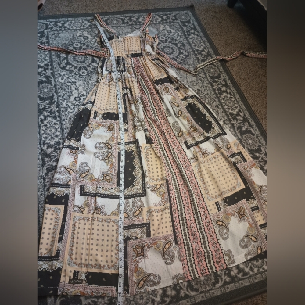 Matilda Jane Patchwork Maxi Apron Dress Small NWT Empire Waist Boho Cottagecore - Picture 15 of 15